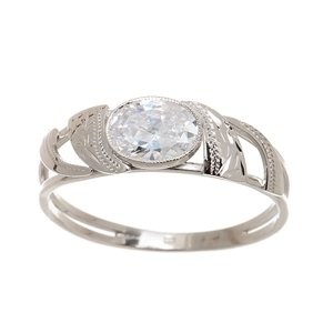 Dámský stříbrný prsten s čirým zirkonem STRP0307F