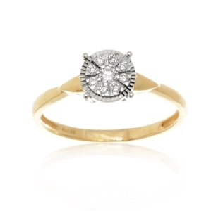 Zlatý prsten s diamanty L'amour Diamonds RR609Y15 + dárek zdarma