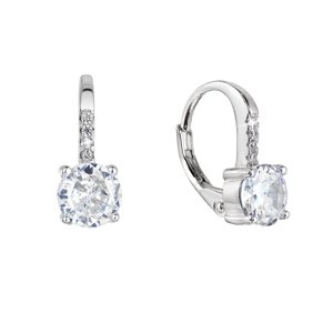 Stříbrné náušnice kulaté se zirkony 11478.1 crystal