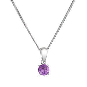 Stříbrný náhrdelník s pravým kamenem amethystem 12078.3 amethyst