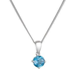 Stříbrný náhrdelník s pravým London blue topazem 12079.3