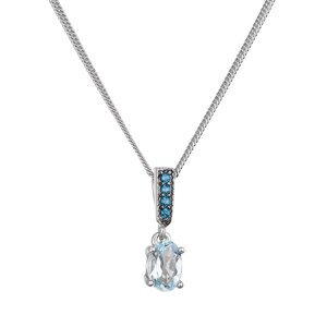 Stříbrný náhrdelník luxusní s pravými kameny modrý 12082.3 london nano, sky topaz