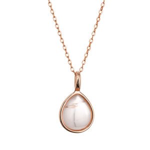 Pozlacený náhrdelník s pravým růženínem 12156.3 rose gold