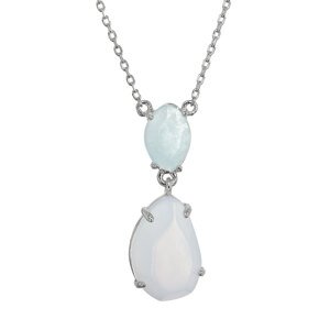 Stříbrný náhrdelník s akvamarínem a chalcedonem 12161.3