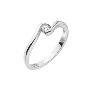 Stříbrný prsten s jedním zirkonem 15011.1 Velikost: 52 (průměr 16,6 mm)