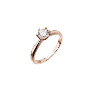 Pozlacený stříbrný prsten s jemným zirkonem 15014.1 rose gold Velikost: 50 (průměr 15,9 mm)
