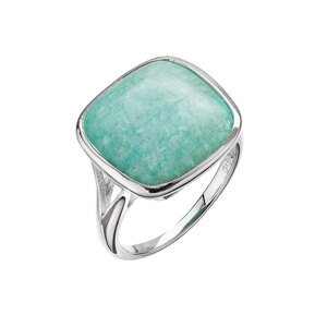 Stříbrný prsten čtverec s amazonitem 15033.3 Velikost: 52 (průměr 16,6 mm)