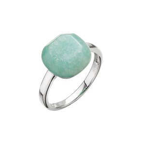 Stříbrný prsten čtverec s pravým amazonitem 15028.3 Velikost: 56 (průměr 17,8 mm)