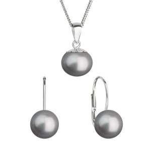 Perlová souprava s šedou říční perlou 29081.3 grey