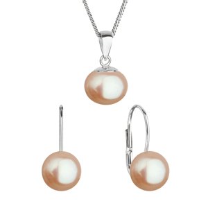 Perlová souprava s oranžovou říční perlou 29081.3 peach