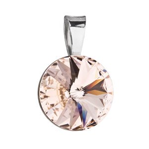 Stříbrný přívěsek s krystaly Swarovski hnědý kulatý-rivoli 34112.3
