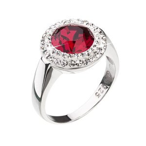 Stříbrný prsten s krystaly Swarovski červený kulatý 35026.3 Velikost: 54 (průměr 17,2 mm)