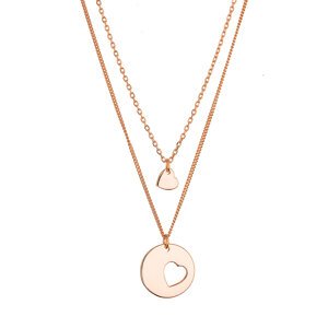 Pozlacený stříbrný set náhrdelníků pro maminku a dceru 62047 rose gold