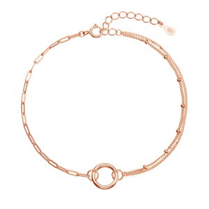 Pozlacený stříbrný Rose Gold náramek kroužek 63013 rose