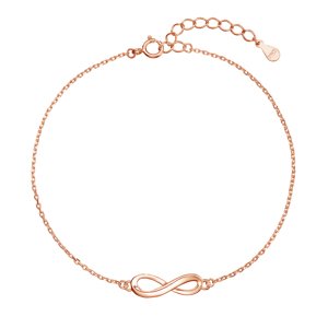 Pozlacený stříbrný Rose Gold náramek nekonečno 63010 rose