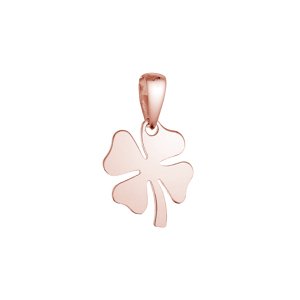 Pozlacený stříbrný přívěsek čtyřlístek lesklý 64094 rose gold