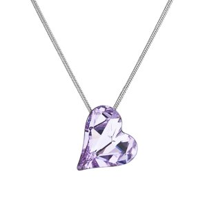 Stříbrný náhrdelník krystal srdce fialové 72071.3 violet