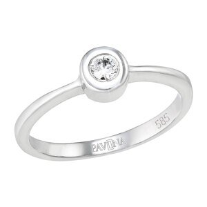Zlatý prsten 85011.1 bílé zlato s briliantem Velikost: 49 (průměr 15,6 mm)