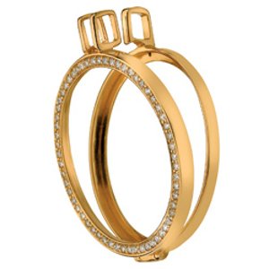 Stříbrný přívěsek Hot Diamonds Emozioni Reversible Coin Keeper Yellow Gold  DP558 Průměr 25 mm