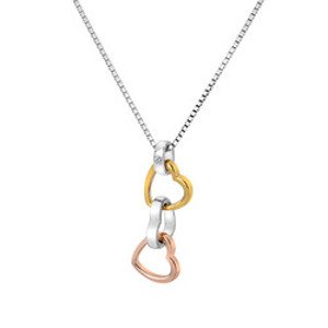 Náhrdelník Hot Diamonds Trio Triple Heart RG DP836