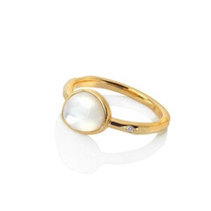 Stříbrný pozlacený prsten Hot Diamonds x Jac Jossa Soul DR231 Obvod 54 mm