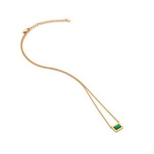 Pozlacený náhrdelník Hot Diamonds X Gemstones Rectangle DN181