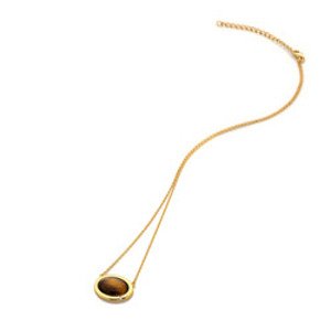 Pozlacený náhrdelník Hot Diamonds X Gemstones Oval DN188