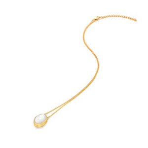 Pozlacený náhrdelník Hot Diamonds X Gemstones Oval DN189