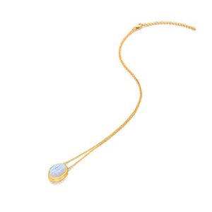 Pozlacený náhrdelník Hot Diamonds X Gemstones Oval DN190