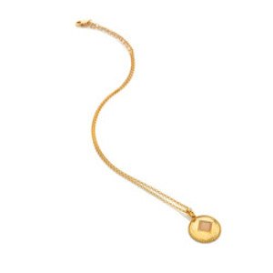 Pozlacený náhrdelník Hot Diamonds X Gemstones Coin DP936