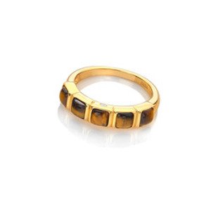 Pozlacený prsten Hot Diamonds X Gemstones Square DR266 Obvod 56 mm