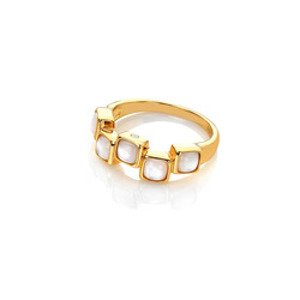 Pozlacený prsten Hot Diamonds X Gemstones Square DR267 Obvod 56 mm