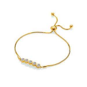 Pozlacený stříbrný náramek Hot Diamonds X Gemstones DL699