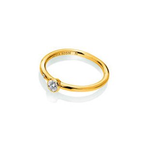 Pozlacený prsten Hot Diamonds X Gemstones DR293 Obvod 51 mm