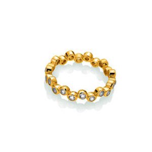 Pozlacený prsten Hot Diamonds X Gemstones DR294 Obvod 52 mm